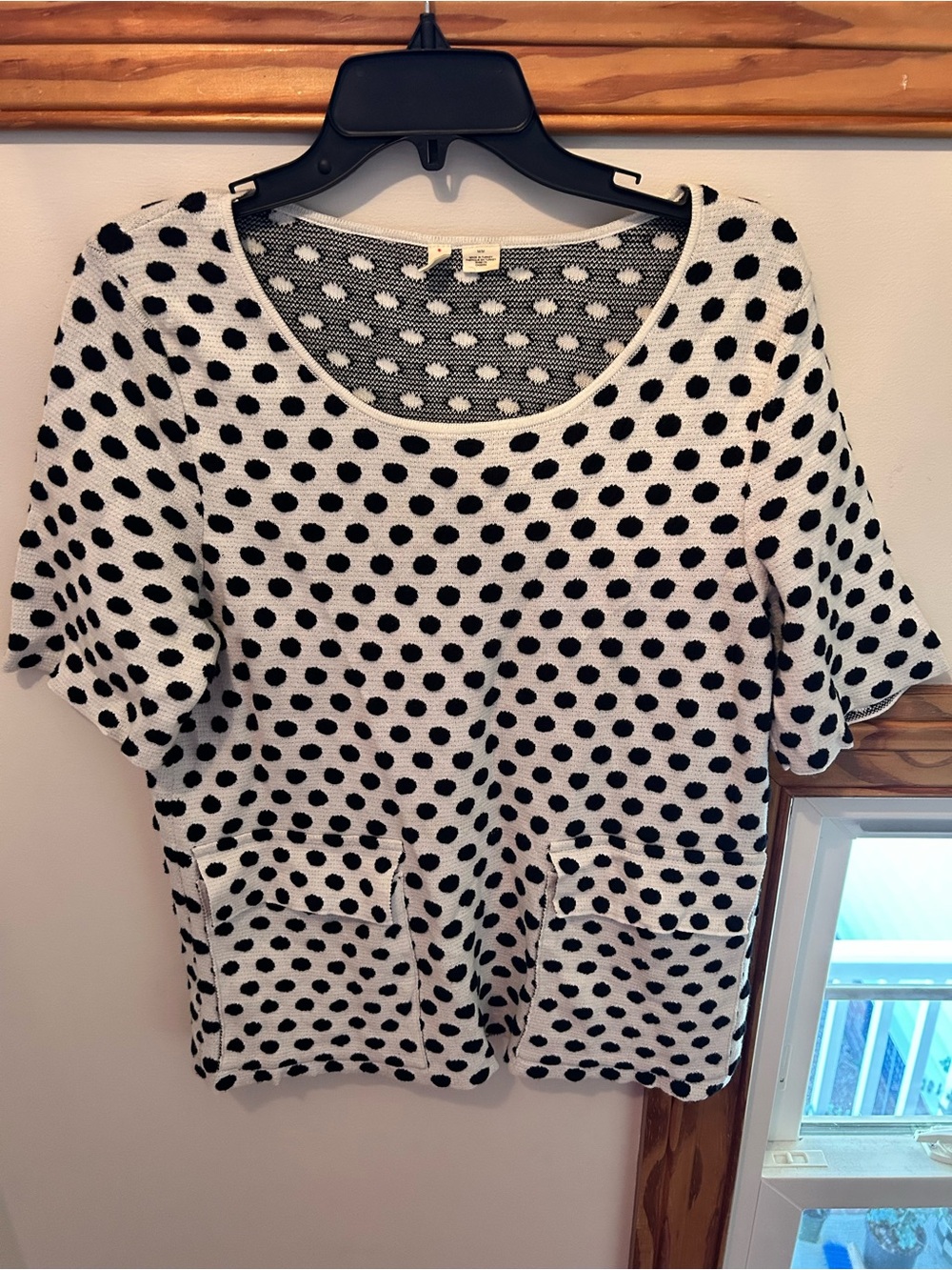 Moth Black & White Polka Dot Short Sleeve Tunic